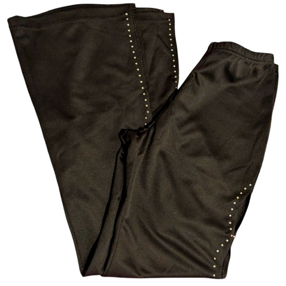 Zoey & Beth Y2K black sequin studded cutout flare pants size medium